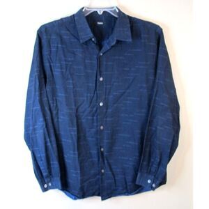 Theory Long Sleeve Button Down Cotton Shirt‎ Men's XL Blue Casual Dress